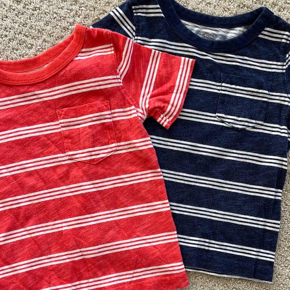 Striped t-shirts boys 18 month - Red and Blue set